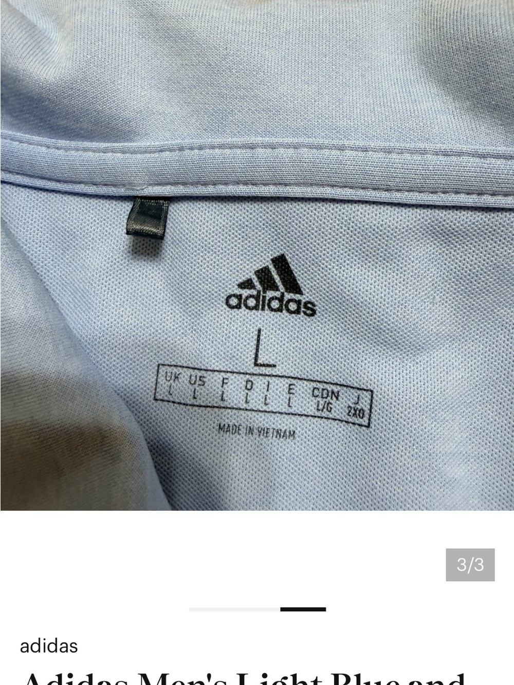 Adidas Light Blue Athletic Shirt with Black Logo